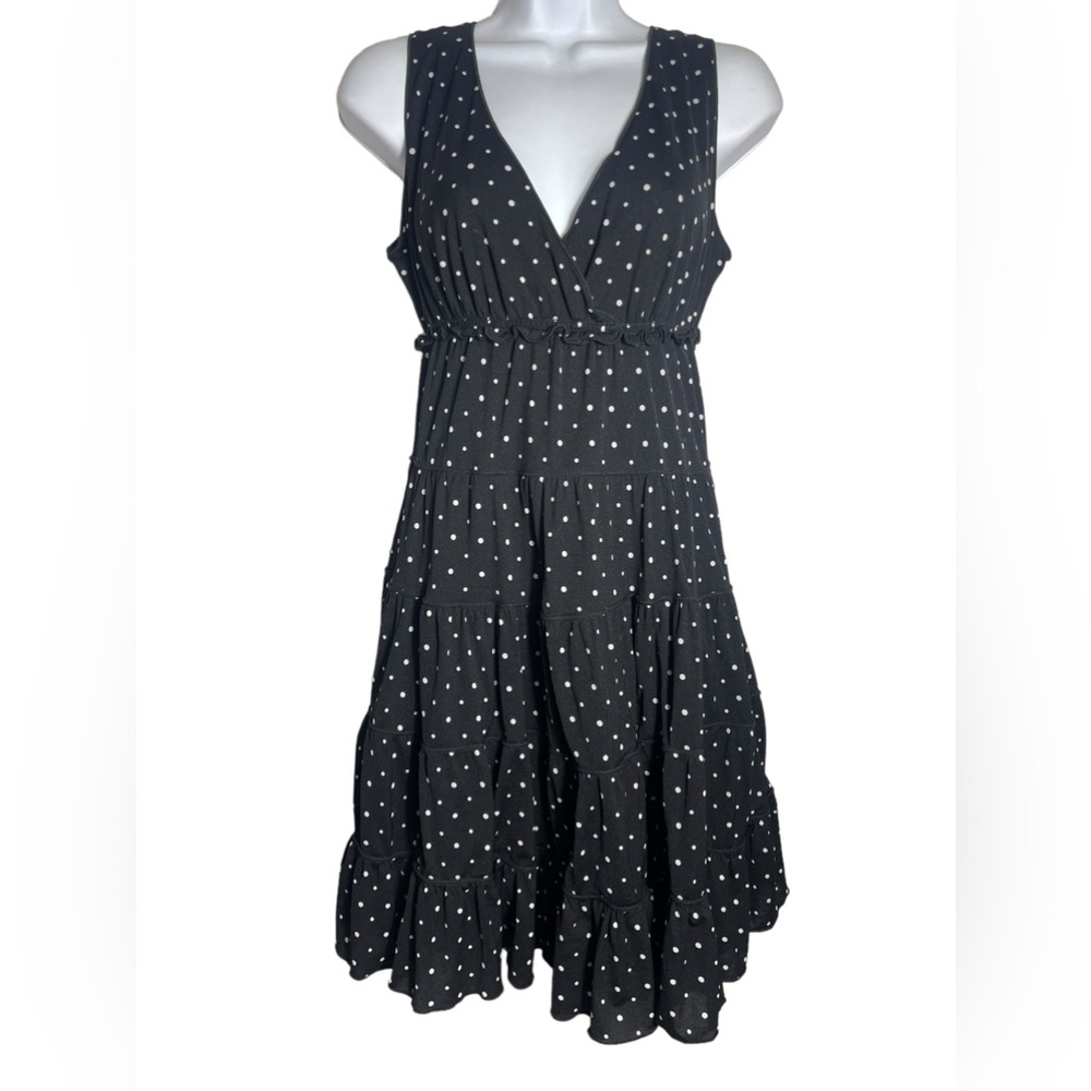 Style & Co dress size medium black & white polka‎ dot sleeveless dress MACYS 🖤